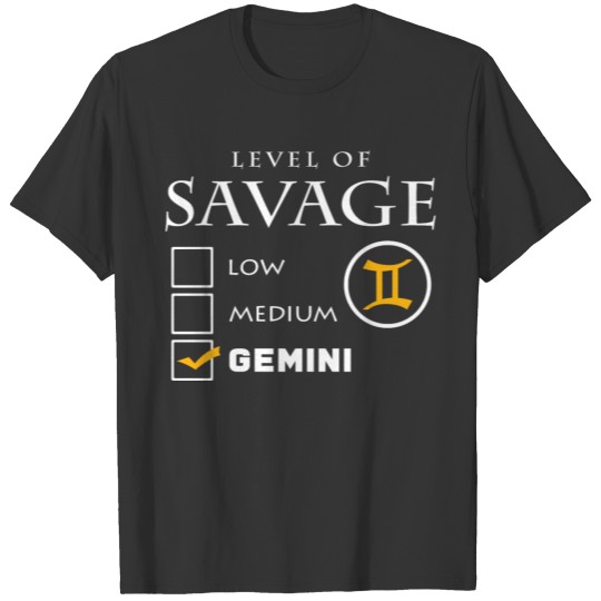 Wild Level Gemini twins twins gift idea T-shirt
