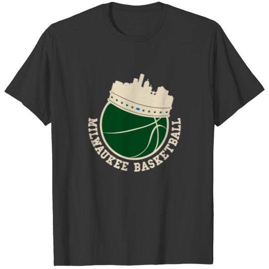 Cool Milwaukee Basketball Crown City Skyline T-shirt