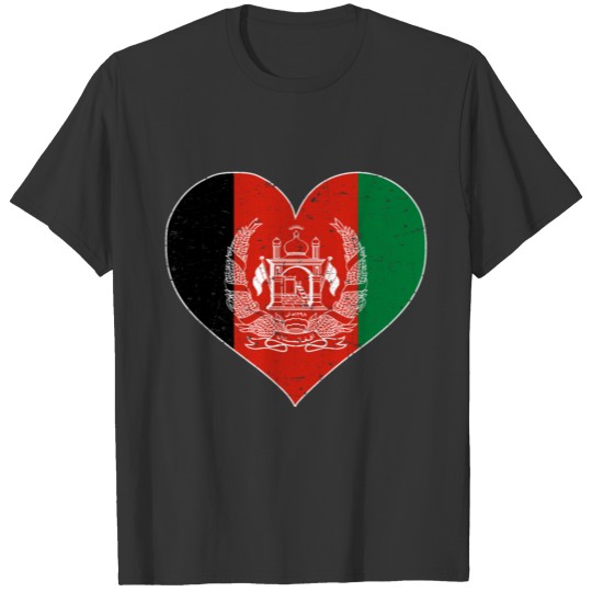Afghanistan Heart Love Flag Afghan Lover Vintage T-shirt