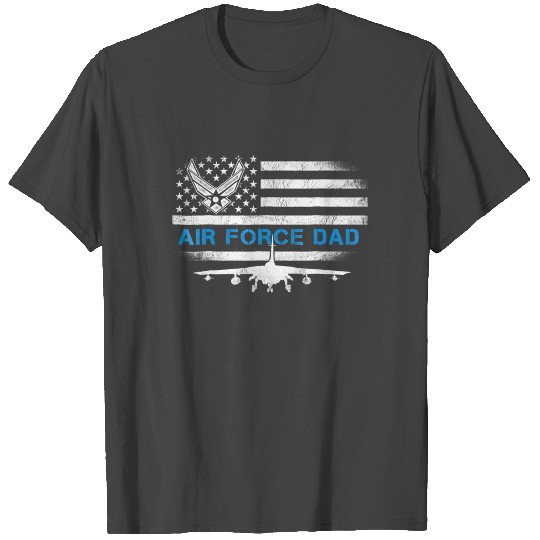 Air Force Dad American Flag With F15 Jet Grunge T Shirts