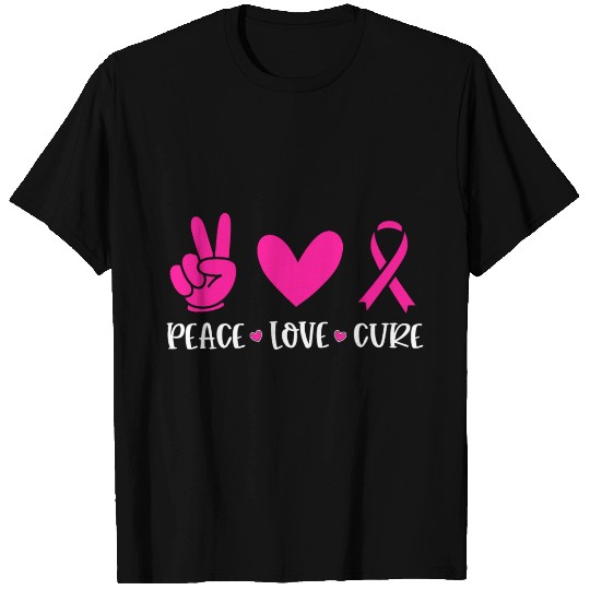Peace Love Cure Breast Cancer Survivor T Shirts
