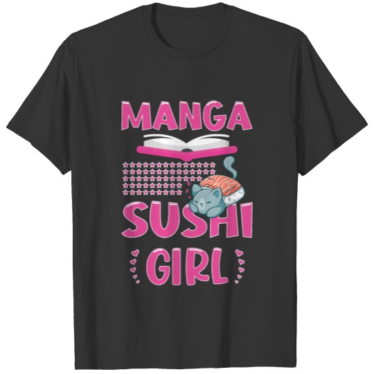 Manga Sushi Girl Kawaii Cat Cosplay Anime T Shirts