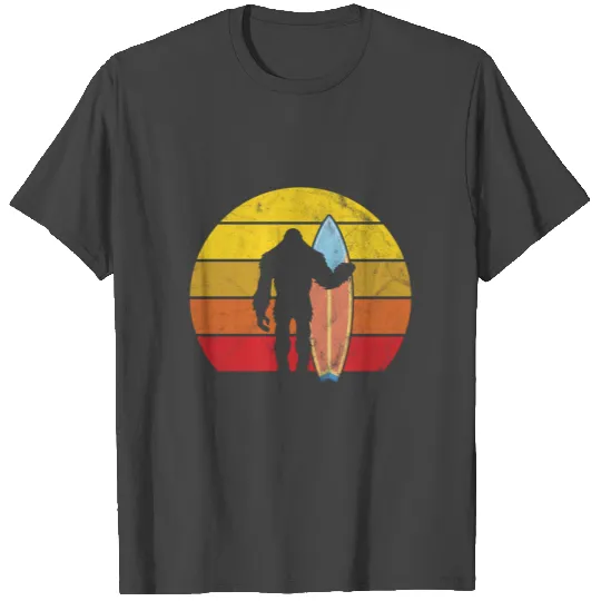Bigfoot Surfing Retro Sasquatch T Shirts