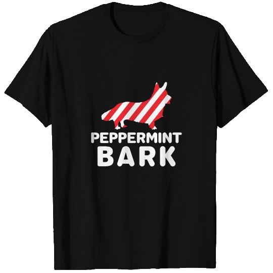Corgi Dog Christmas Funny Peppermint Bark T Shirts