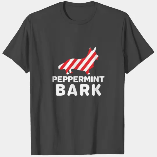 Corgi Dog Christmas Funny Peppermint Bark T Shirts