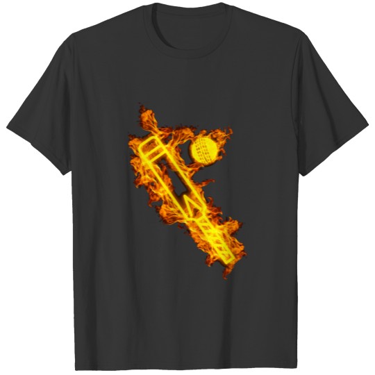 Fire Cricket Cricket Bat T-shirt
