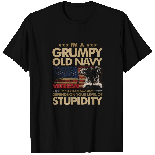 Retirement Grumpy Old Veteran Pride Navy Sarcasm T Shirts