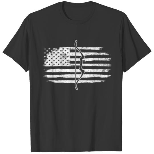 Archery Bow American Flag T-shirt