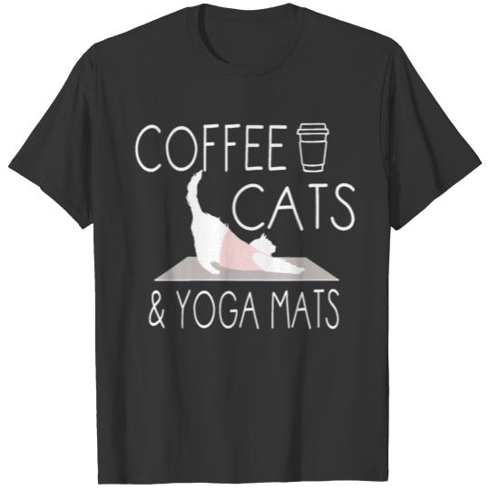 Womens Coffee Cats Yoga Mats T Shirts