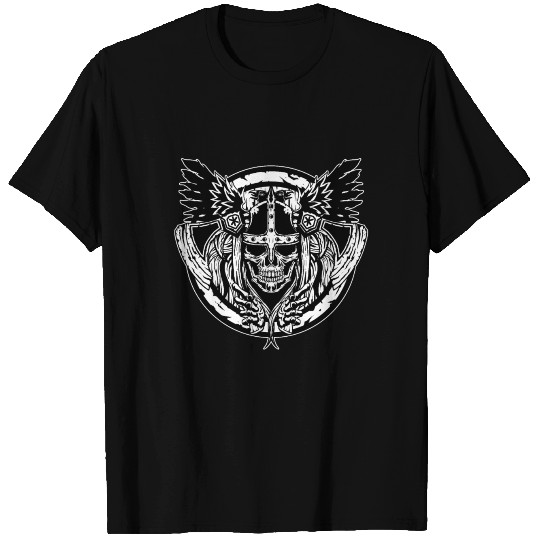 Skull Raven Nordic Axt Odin Thor Norse Viking T Shirts