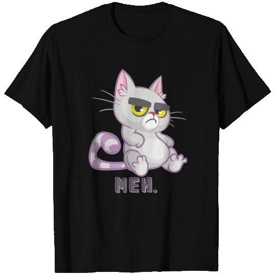 Funny Cat Meh Grumpy Feline for Cat Lovers T Shirts