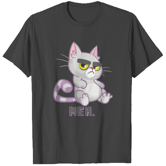 Funny Cat Meh Grumpy Feline for Cat Lovers T Shirts