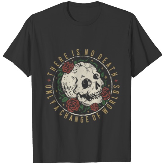 Vintage badge skull and flower T-shirt