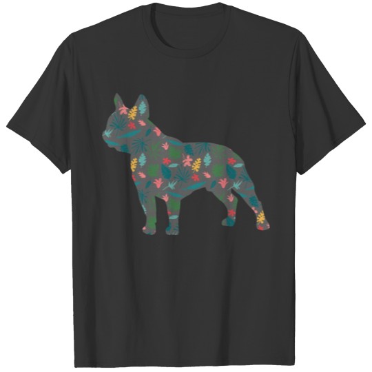 Floral Dog a Bulldog lover T Shirts