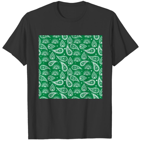 Mandala Pattern Green and White Halloween Fall Aut T-shirt