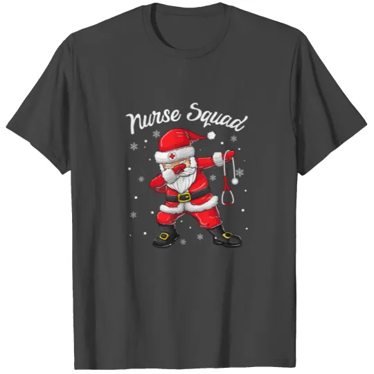 Christmas Scrub Women Dabbing Santa Scrubs Nurse T Shirts