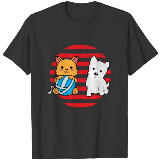 Kawaii Cat Dog Maneki Neko Lover T Shirts