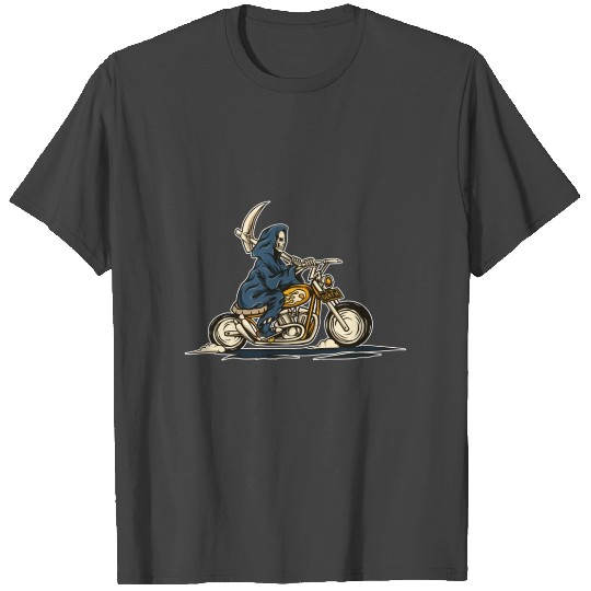 Grim reaper riding motorcycle T Shirts