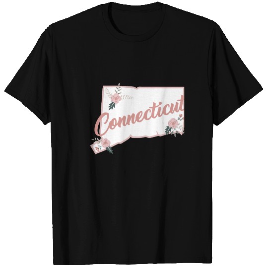Cute Connecticut State Floral Rose T Shirts