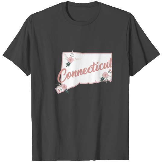 Cute Connecticut State Floral Rose T Shirts