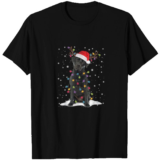 Black Lab Labrador Christmas Tree Light Pajama Dog T Shirts