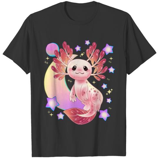 Axolotl Space Kawaii Space Rocket Astronaut Planet T-shirt