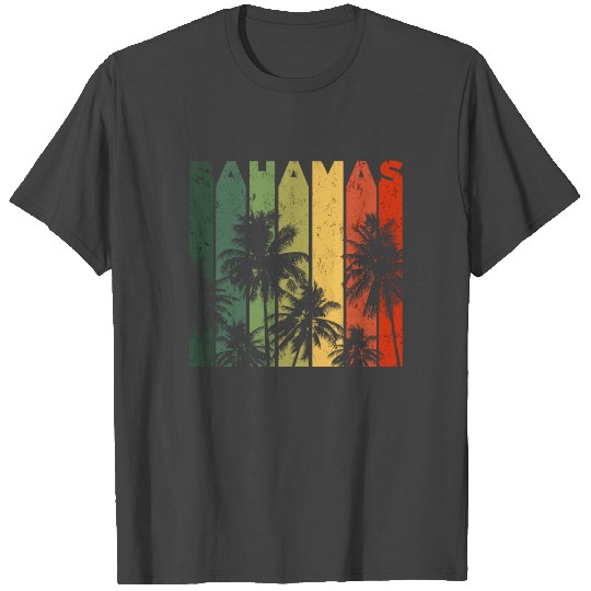 Retro Bahamas Beach Vacation Fan Palm Tree Cool T Shirts