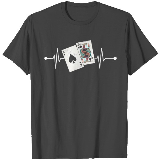King Spade Ace Blackjack 21 Heartbeat T Shirts