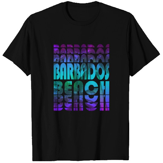 Barbados Beach Palm Tree Design T Shirts
