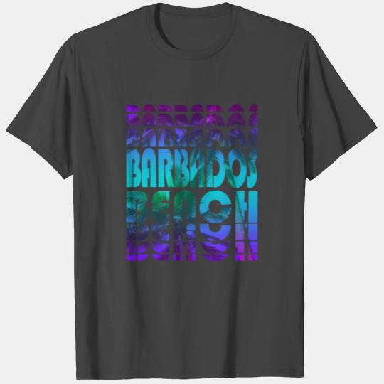 Barbados Beach Palm Tree Design T Shirts