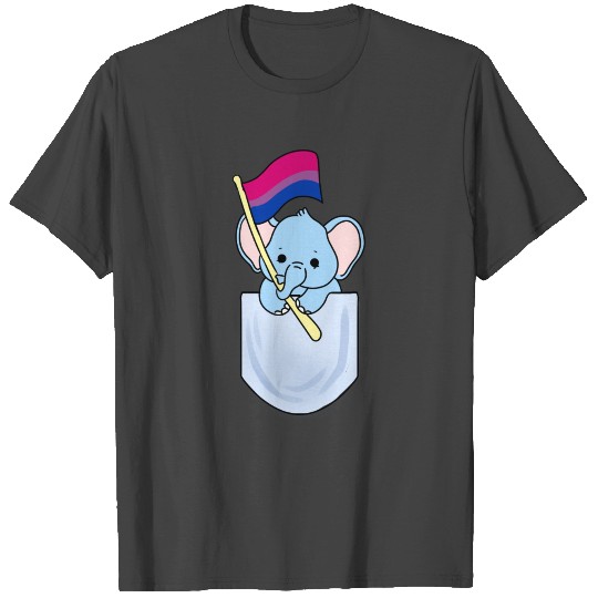 Elephant In Pocket Bisexual Pride T Shirts