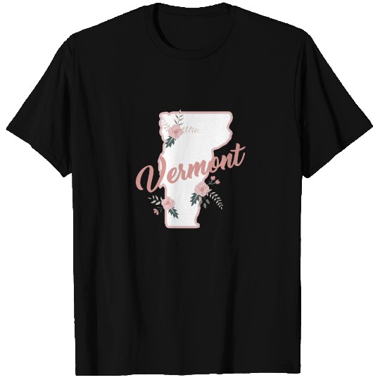 Cute Vermont State Floral Rose T Shirts