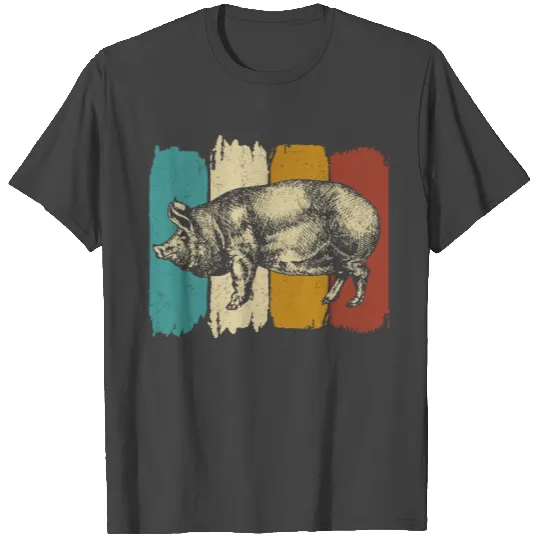 Pig sow piglet retro vintage for pigs lovers T Shirts