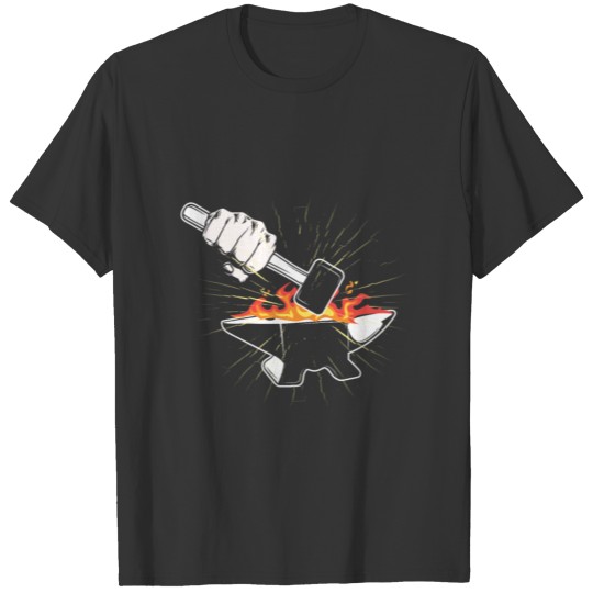Hammer Blacksmith Anvil Forge Farrier Forging Gift T-shirt