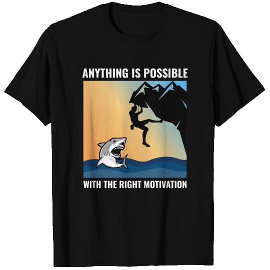 Rock Climbing Bouldering Climber Shark Fish Funny T Shirts