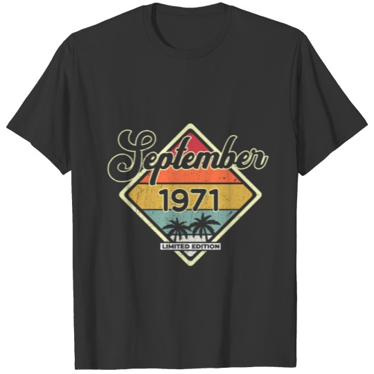 Vintage 50th Birthday September 1971 Sports Gift T Shirts