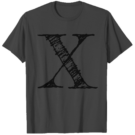 Letter X Oversized Hand-drawn Writing Initial T Shirts