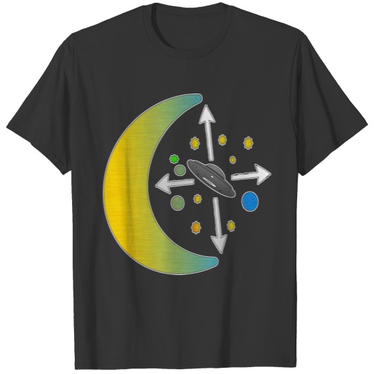 Moon - UFO - Stars / Universe T-shirt