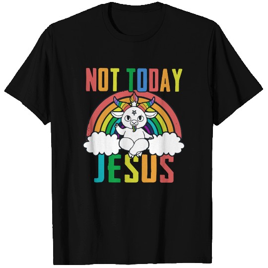 Satan Baphomet Not Today Jesus T Shirts Unisex T-Shir