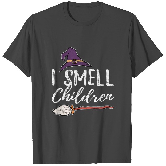 I Smell Children Broom Wife Witch Hat Funny T Shirts