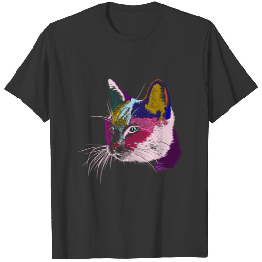 Cat Colorful Cat Color Funny animals T-shirt