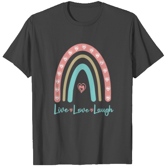 Live, Love, Laugh - Retro Rainbow T Shirts