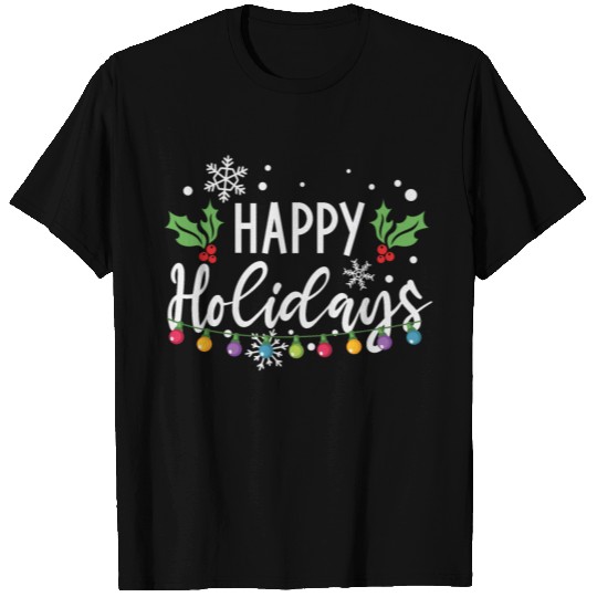 Happy Holidays Christmas Light Bulbs T Shirts