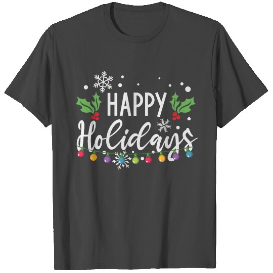 Happy Holidays Christmas Light Bulbs T Shirts