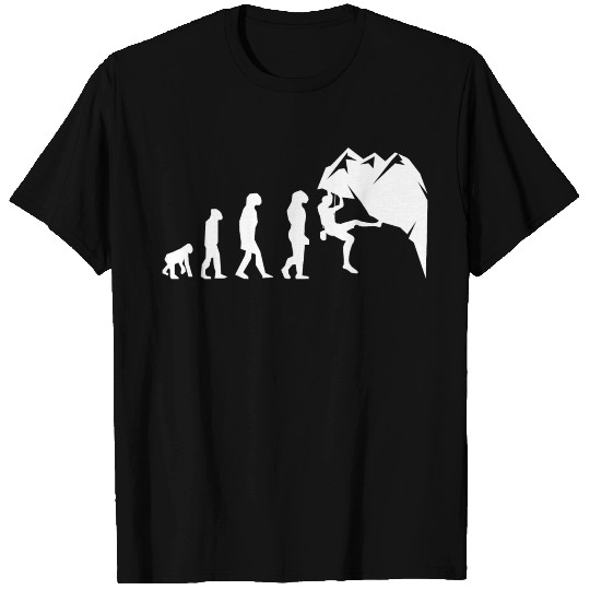 Rock Climbing Bouldering Wall Climber Evolution T Shirts
