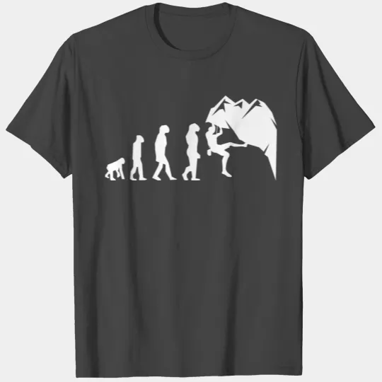 Rock Climbing Bouldering Wall Climber Evolution T Shirts