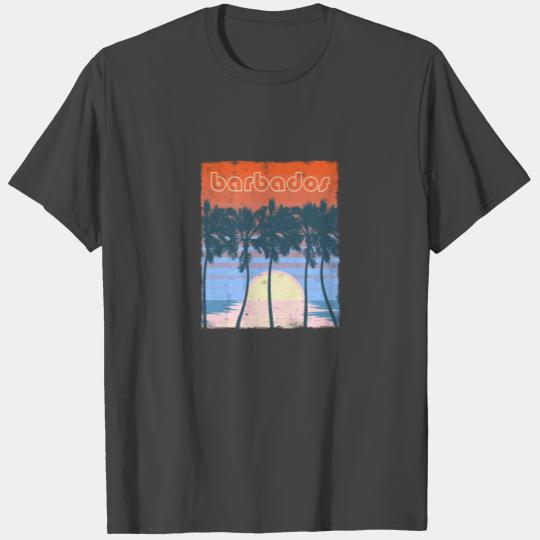 Retro Barbados Beach Vacation Souvenir Stylish T Shirts