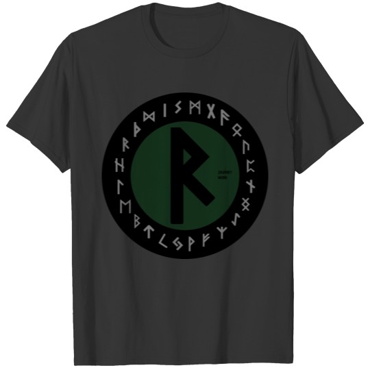 Green Raidho Futhark Rune | Pagan | Viking Symbol T Shirts