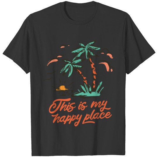 beach island happy place badge T Shirts