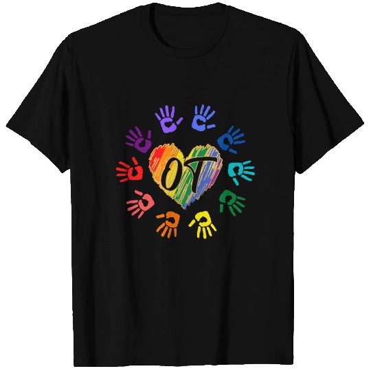 Rainbow Meaningful OT Hands, Occupational Therapy T Shirts